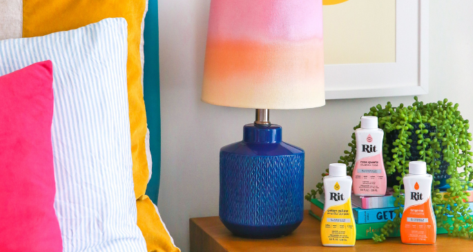 Ombre Dyed Lampshade by Rit Dye